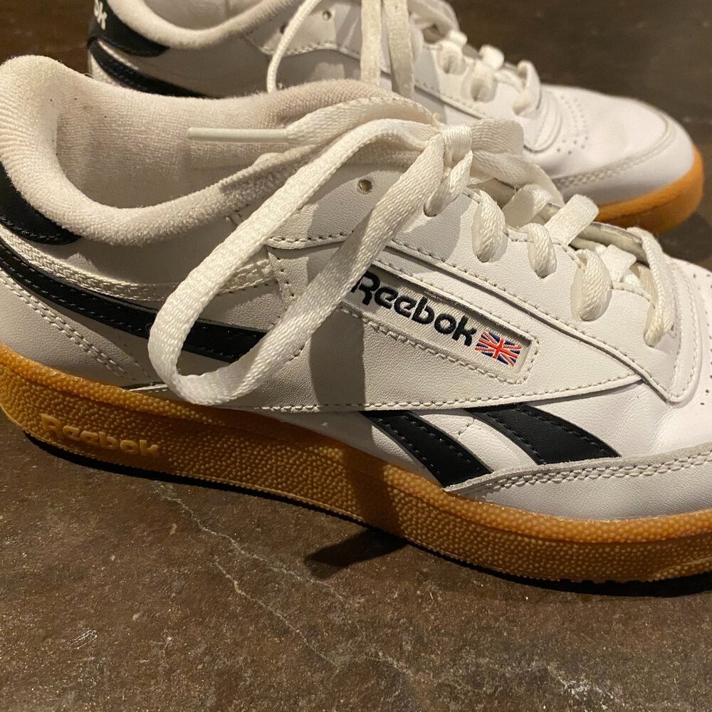 Club C Revenge Vintage Reebok Shoes Sneakers White Black Gum Rubber sole